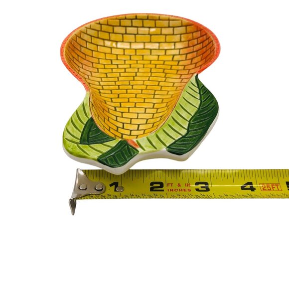 Vtg CA Clay Art Ceramic Mosaic Pear Serving Bowl Trinket Dish Colorful 8 In - Picture 7 of 11